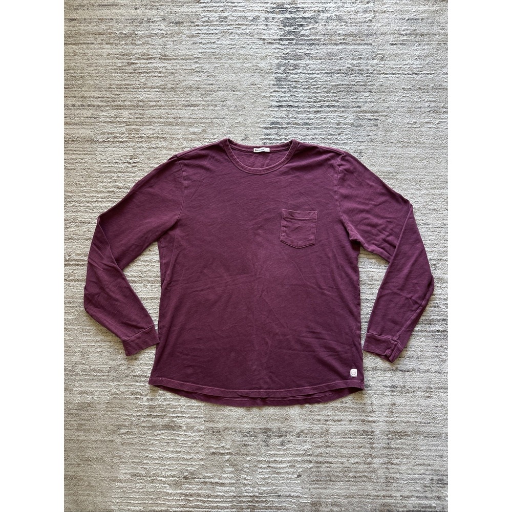 Marine Layer Heavy Slub Pocket Tee T-Shirt Men Sz L Long Sleeve Pocket Cotton